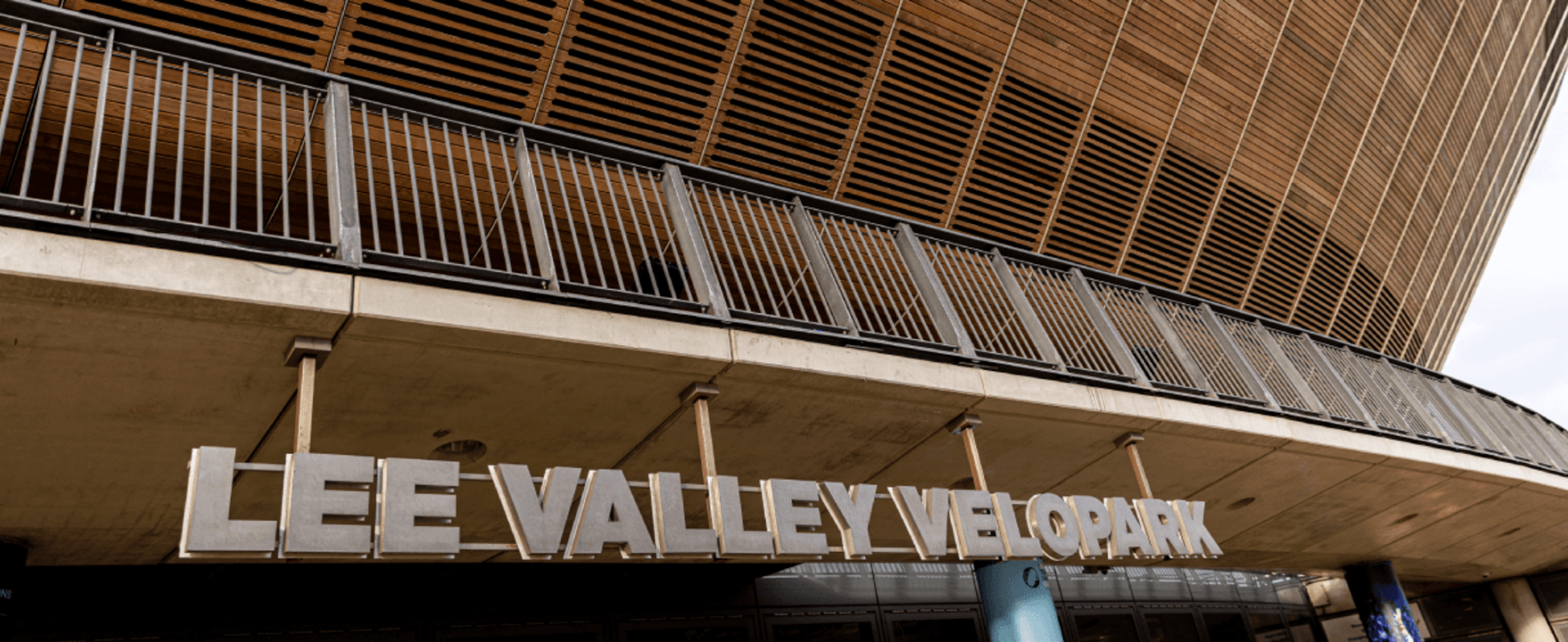 A photo of the outside of the Lee Valley VeloPark building