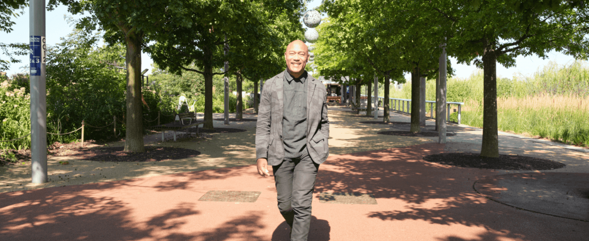 V&S East Director, Gus Casely-Hayford, walking through the Park