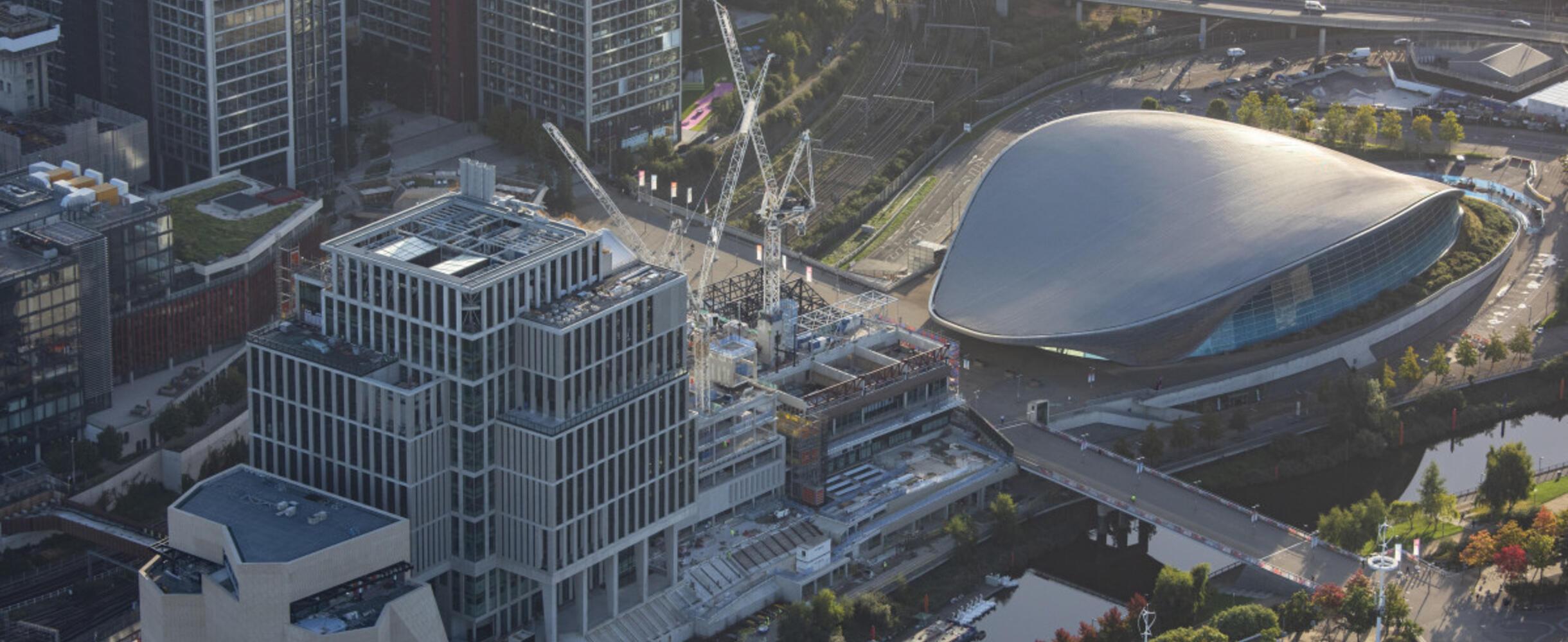 Construction at East Bank on Stratford Waterfront