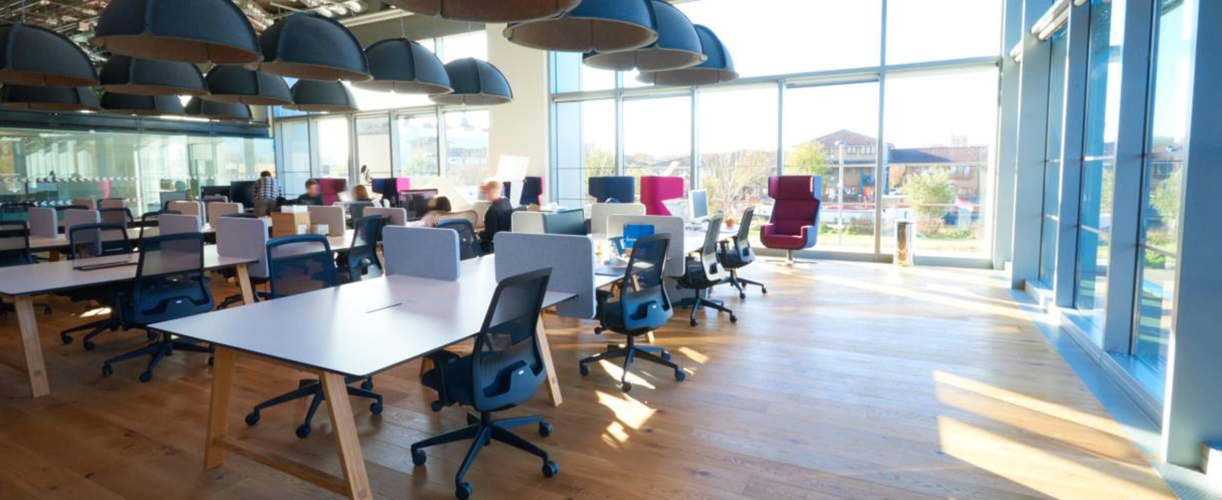 Empty desks available at Plexal