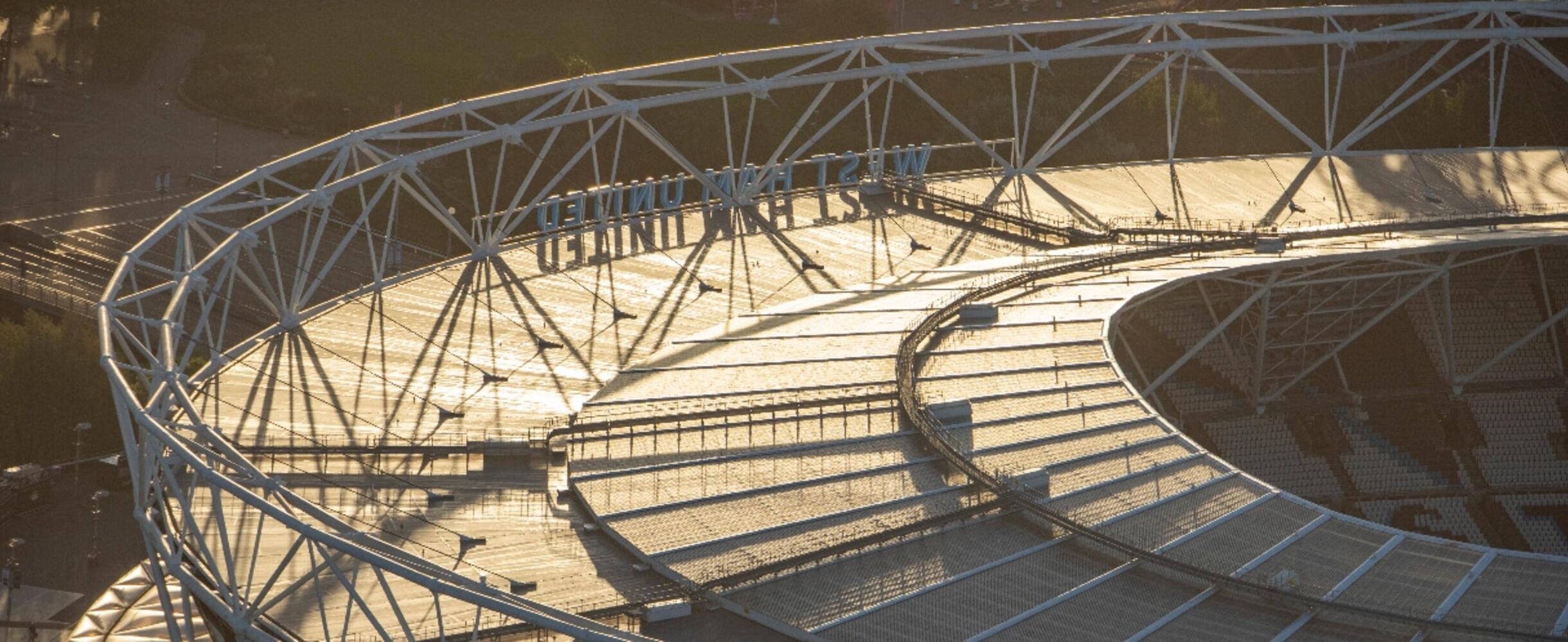 Drone shot of London Stadium