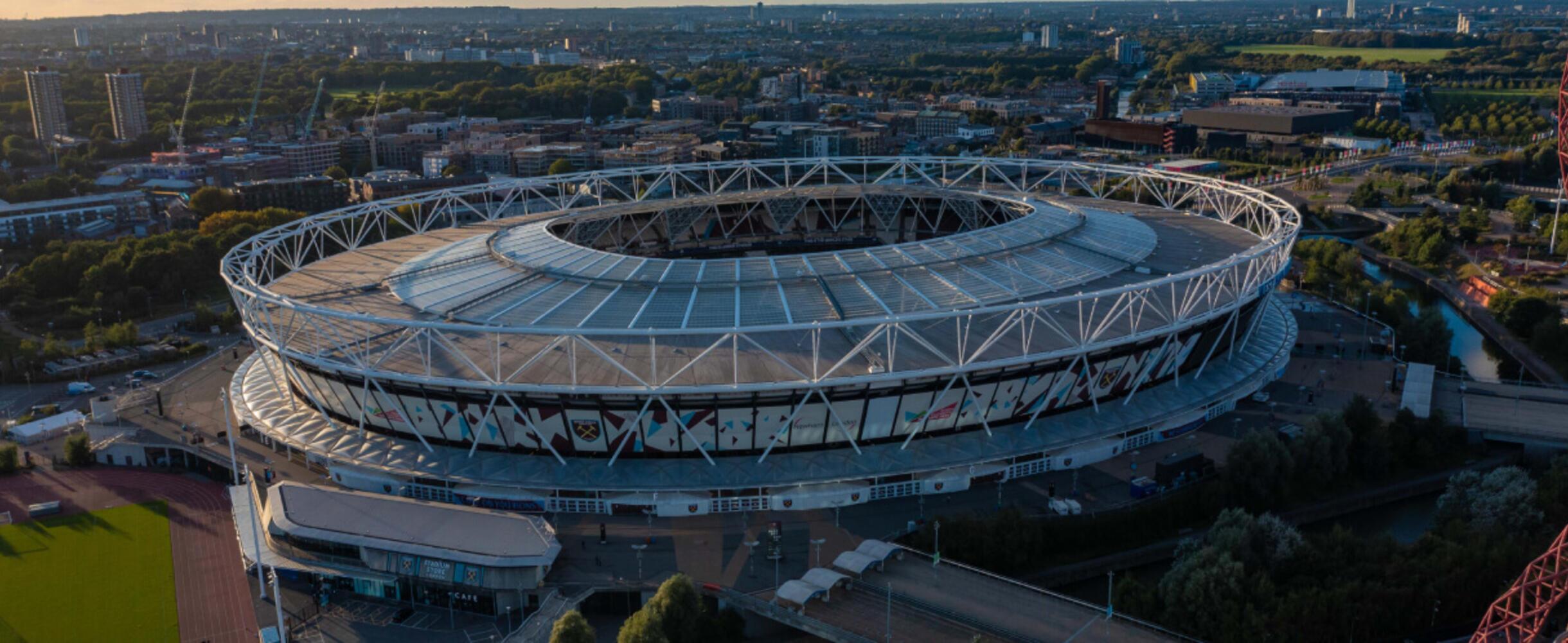 The external of London Stadium from above 