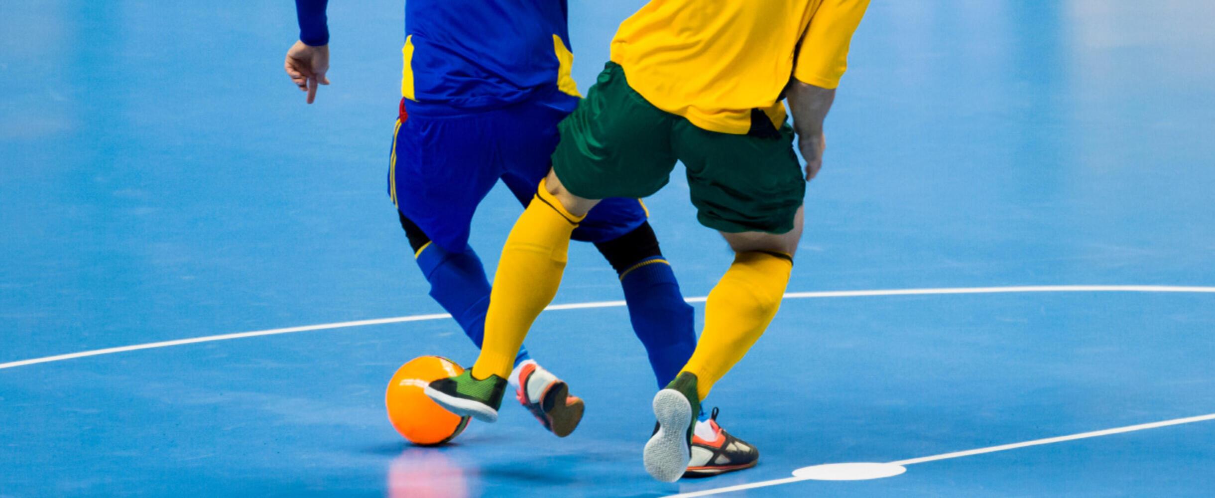 Two players of indoor futsal