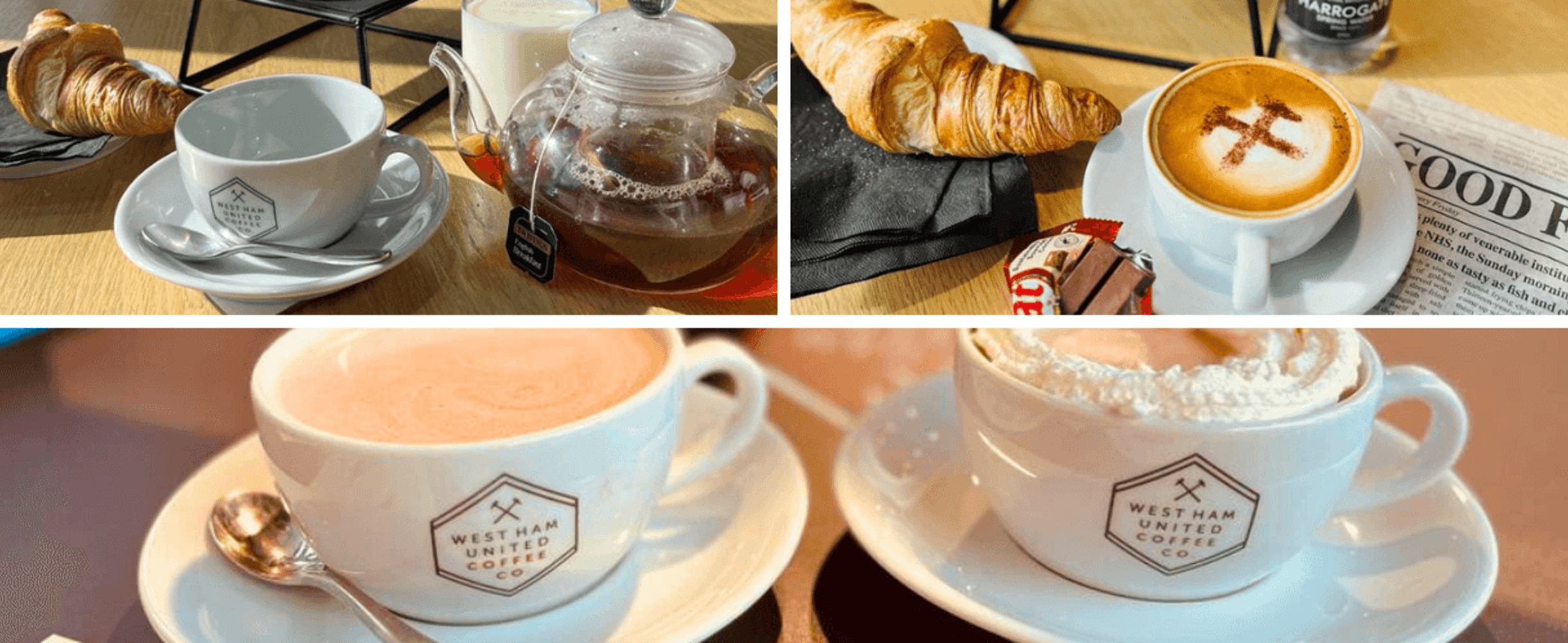 Images of coffee and pastries