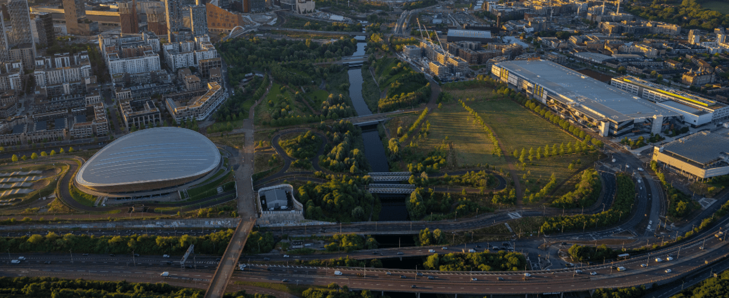 Photo of the roads at the north of Queen Elizabeth Olympic Park