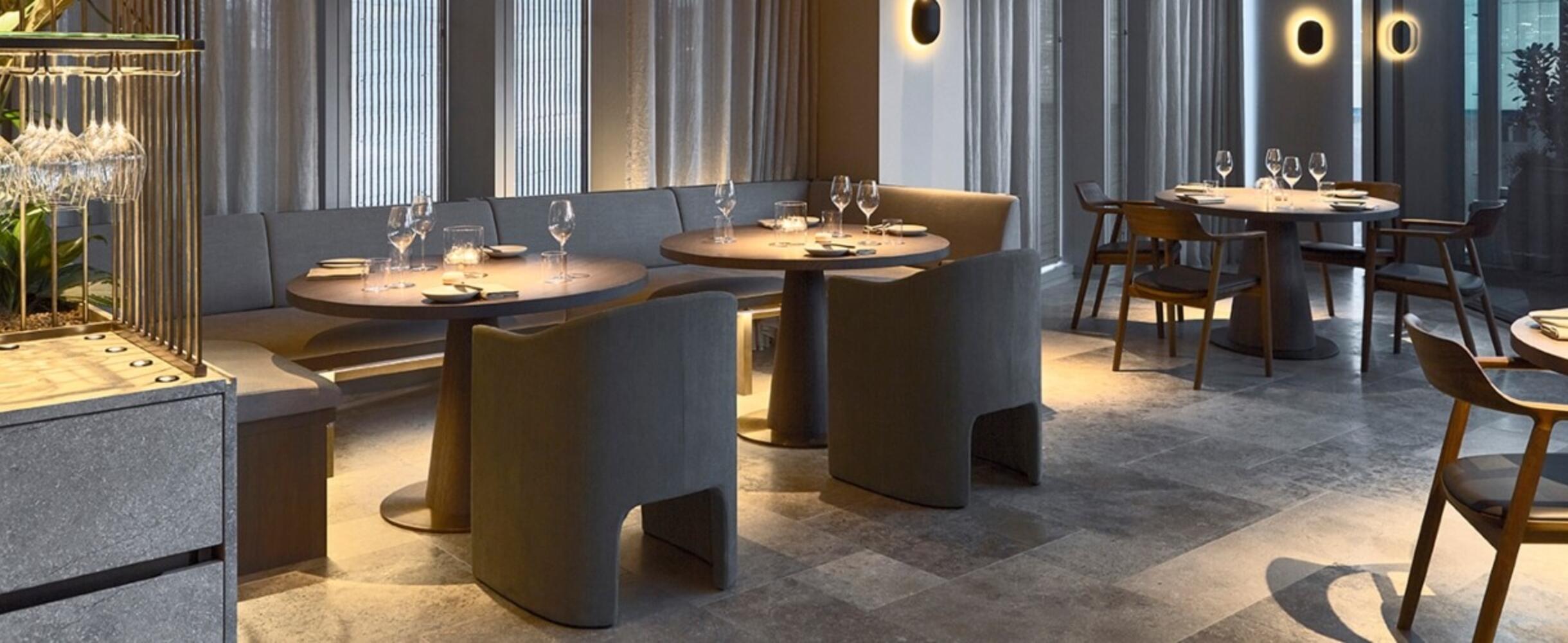 Inside a chic and modern bar