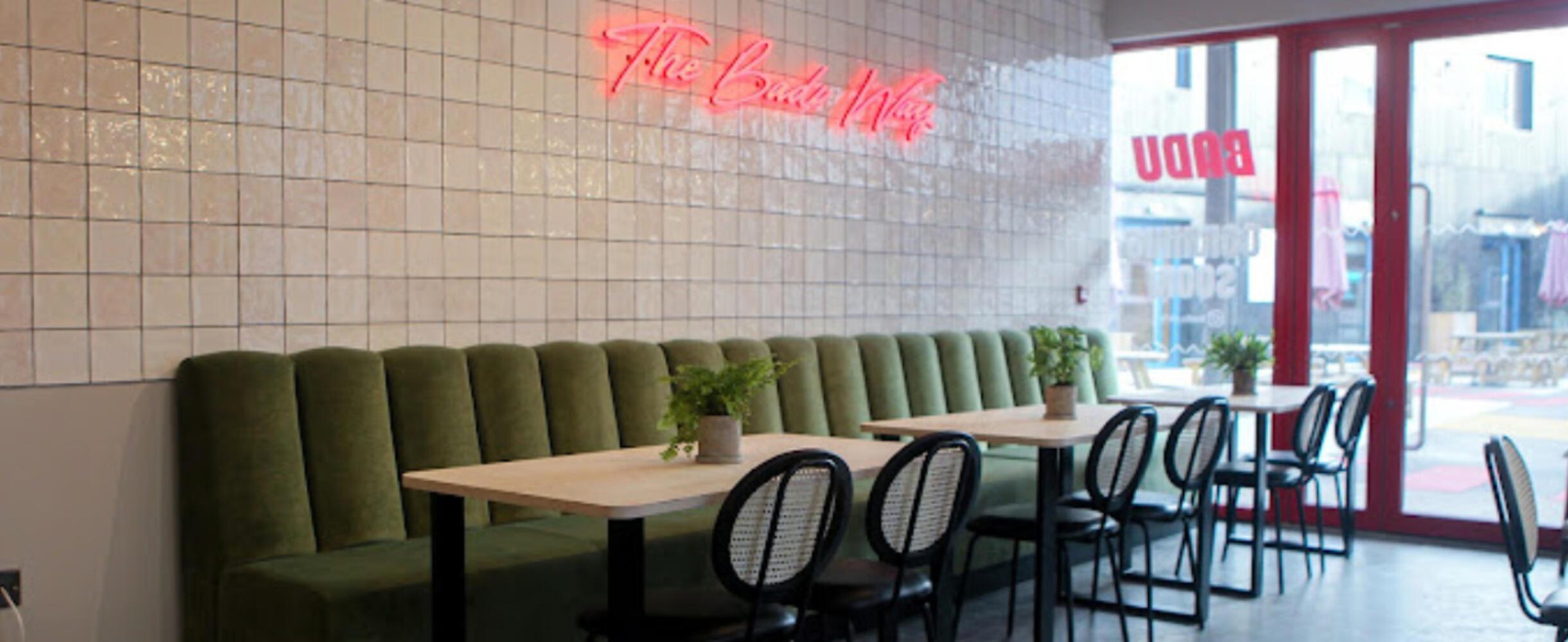 The interior of Badu Cafe in Hackney Bridge