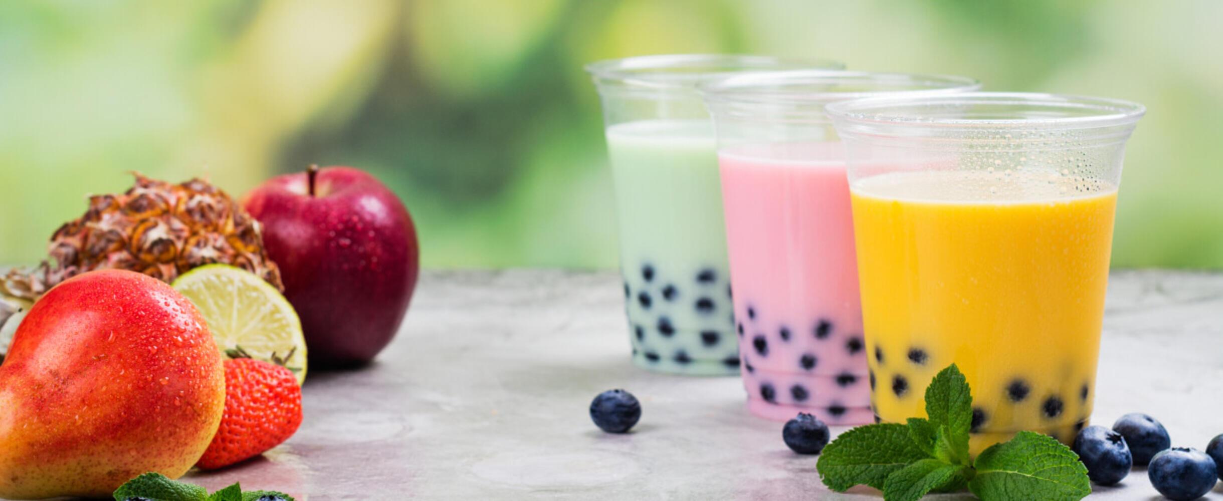 Three different choices of boba tea