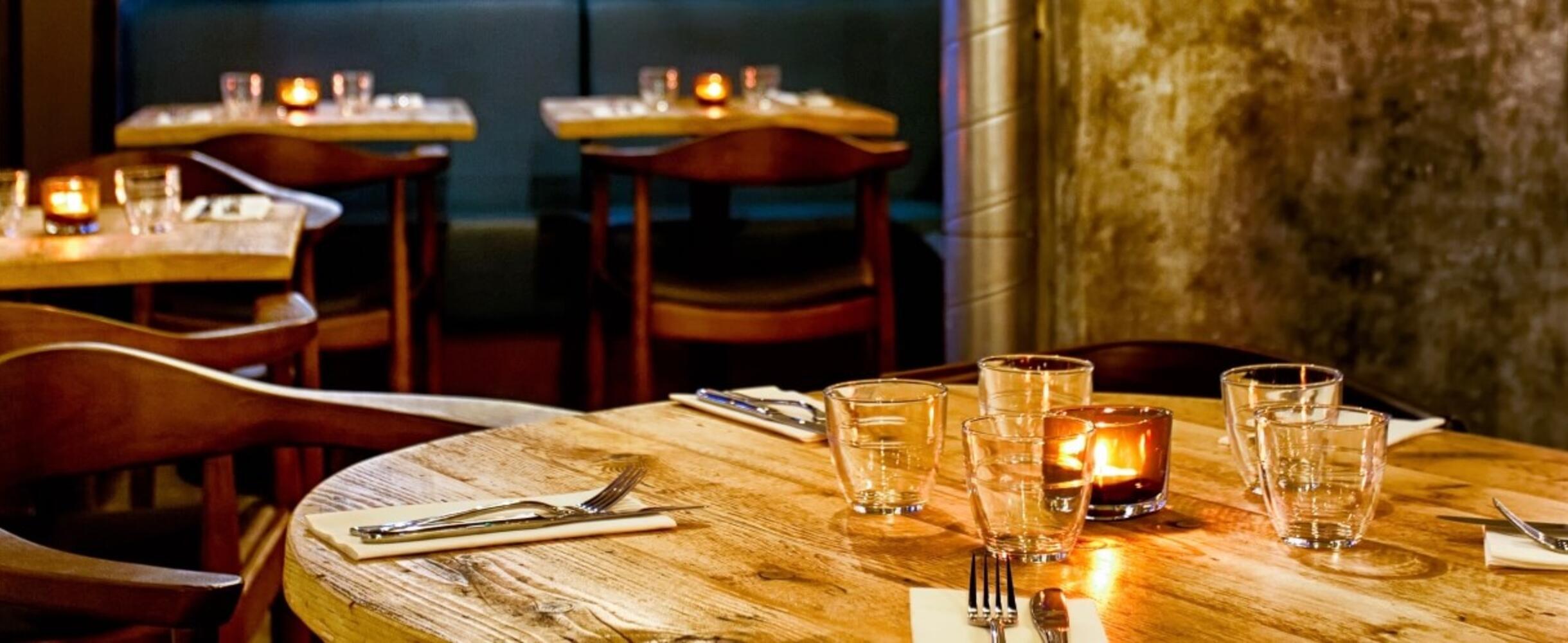 Empty tables at high end restaurant