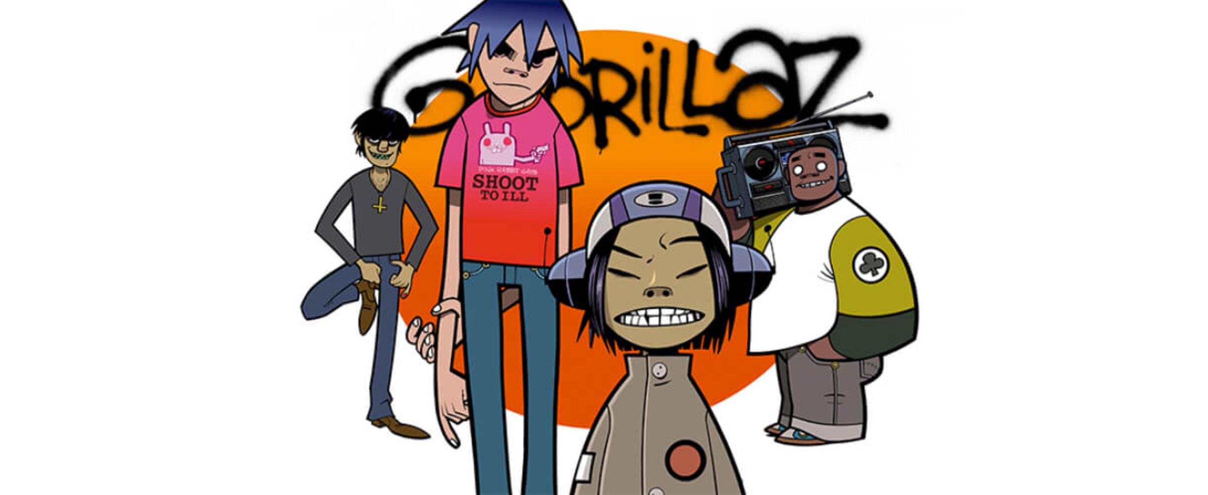 4 animated characters of the Gorillaz band