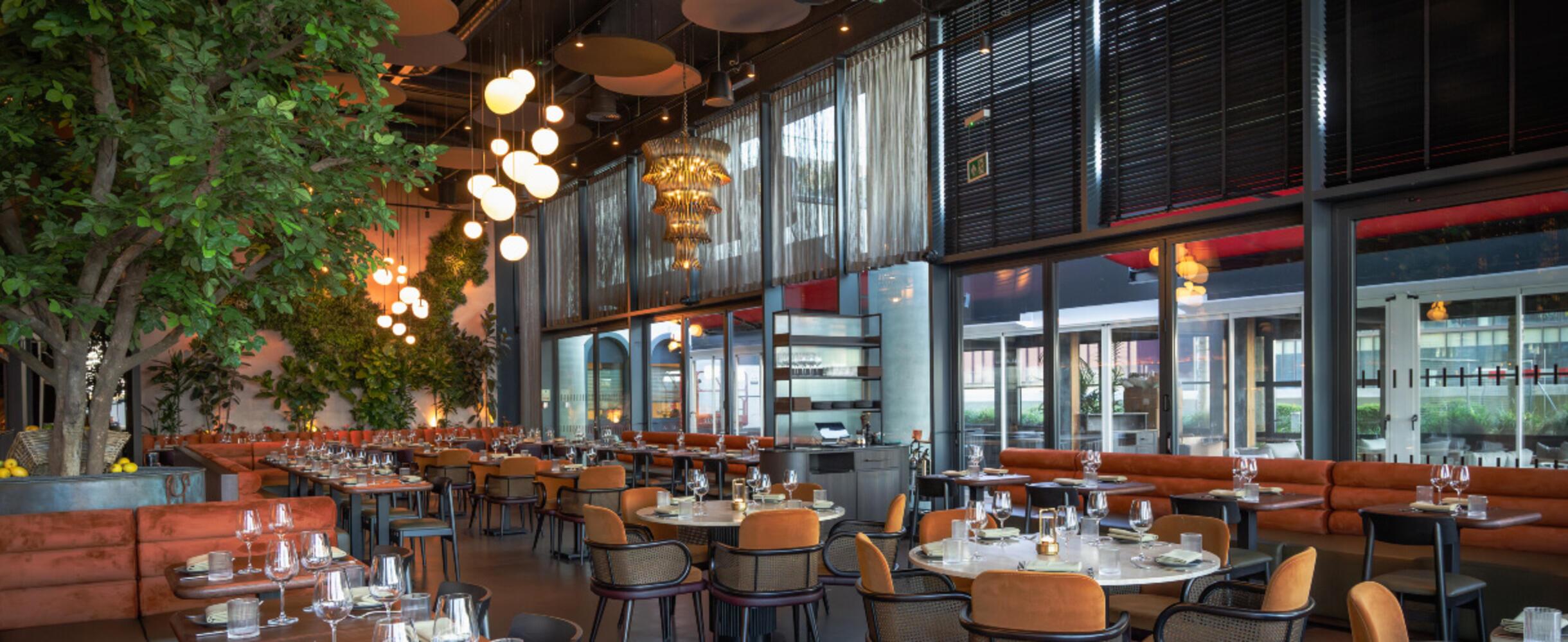 An elegant interior of the HERA restaurant