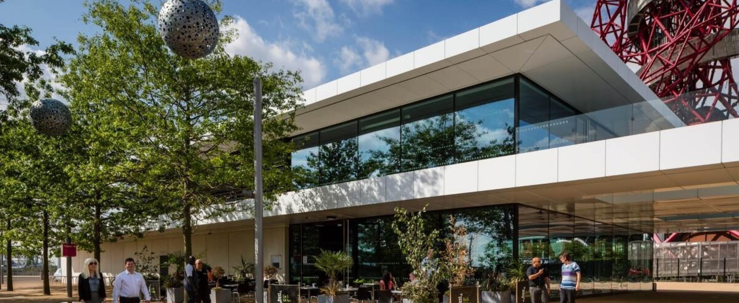 Exterior shot of The Last Drop cafe in the sun