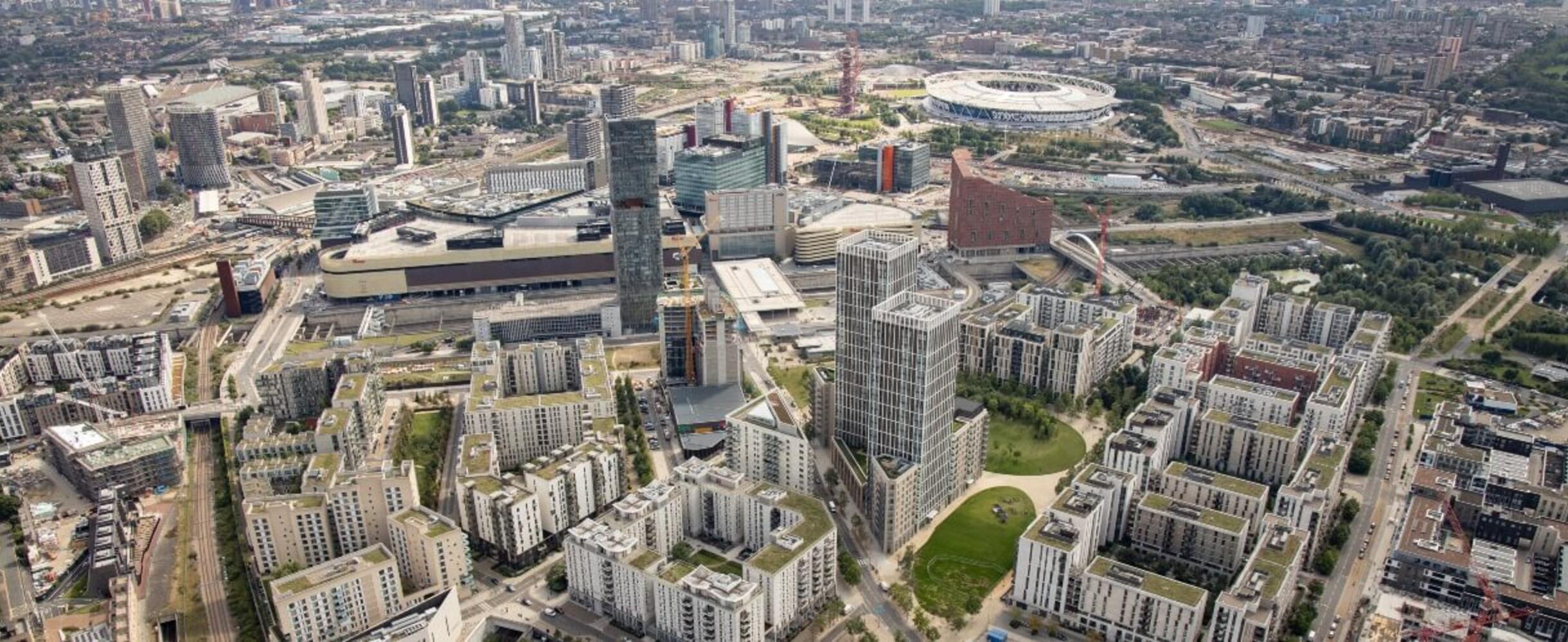 Aerial shot of east village