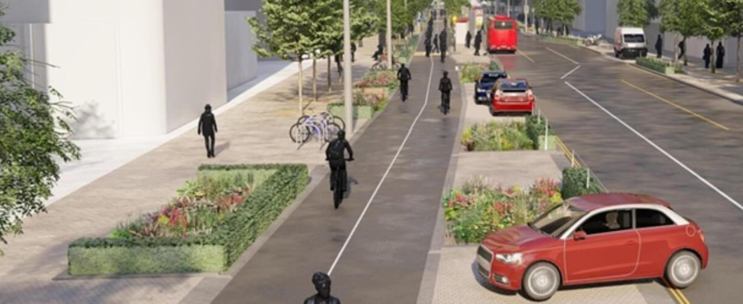 A mock up of Westfield Avenue