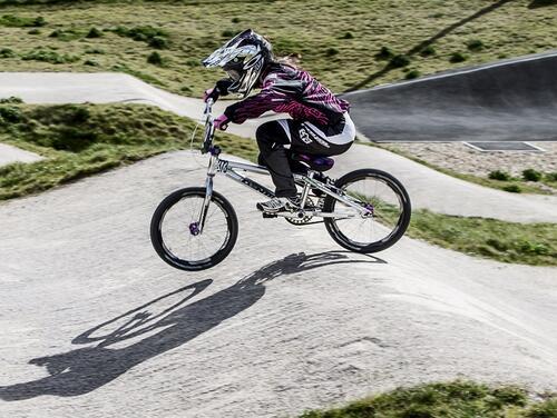 BMX rider on track