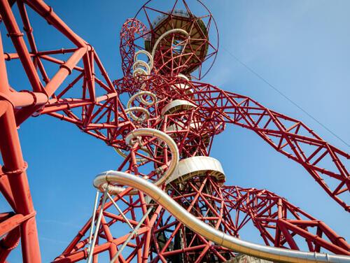 The ArcelorMittal Orbit from below with slide