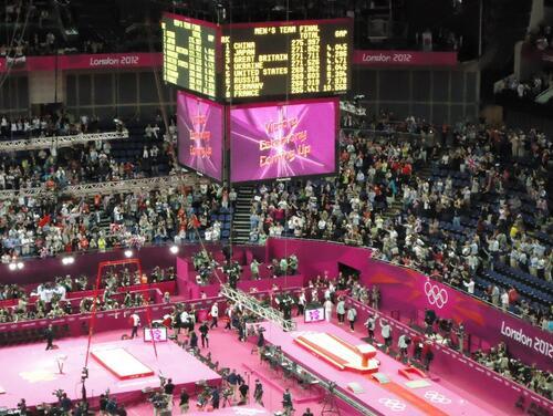 A view of the Gymnastics arena during the 2012 Olympics