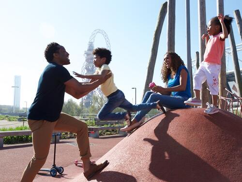 Family in playground area