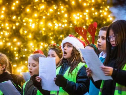 Choir of children singing