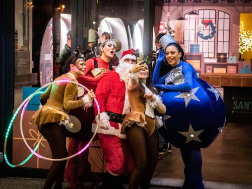 Fancy dressed people for Christmas