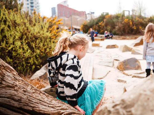 Child playing at the playground