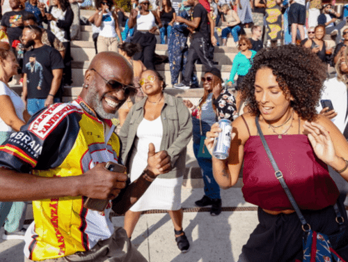 Two people dancing