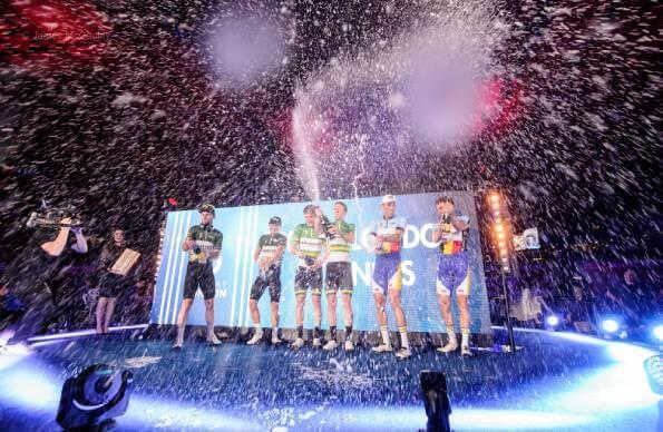 Champions celebrating at Lee Valley VeloPark