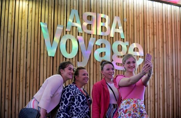 Four women take a selfie at ABBA Voyage