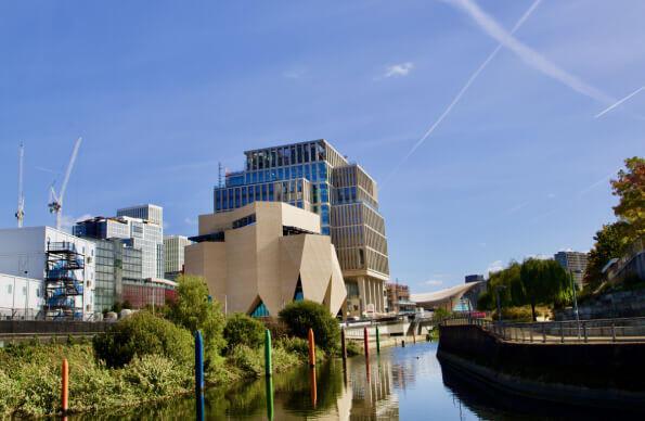 A view from the East Bank of the river and buildings