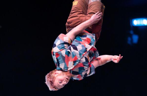 An acrobat performs a film at Revel Puck Circus performance An acrobat performs a film at Revel Puck Circus performance