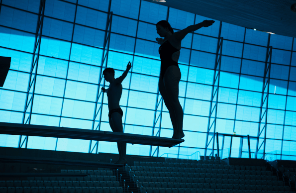 Photo of people diving in London Aquatics Centre
