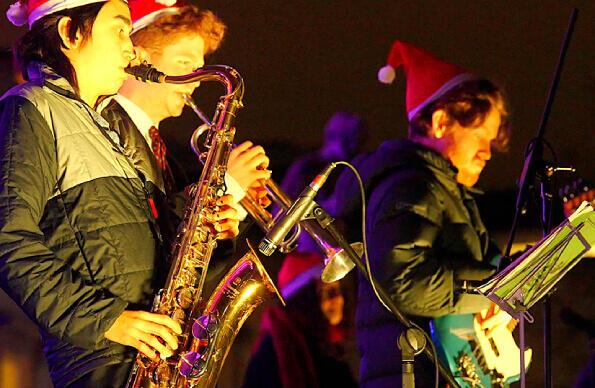 A band performing with UCL East Live Music Society