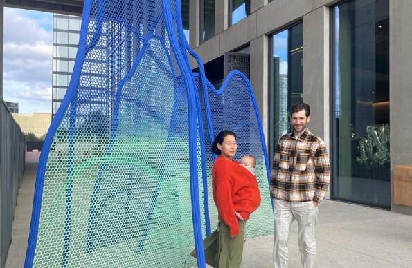 AA Murakami with their piece of art at East Bank AA Murakami with their piece of art at East Bank