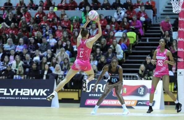 A netball game at Copper Box Arena A netball game at Copper Box Arena