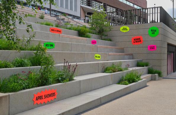 The artwork Lemon Meringue, a series of fluorescent signs 