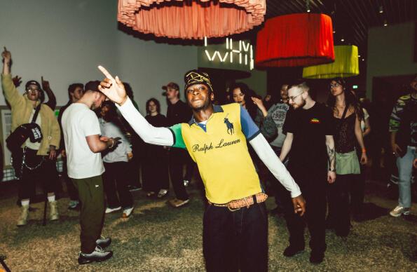 A man dances at DJ set