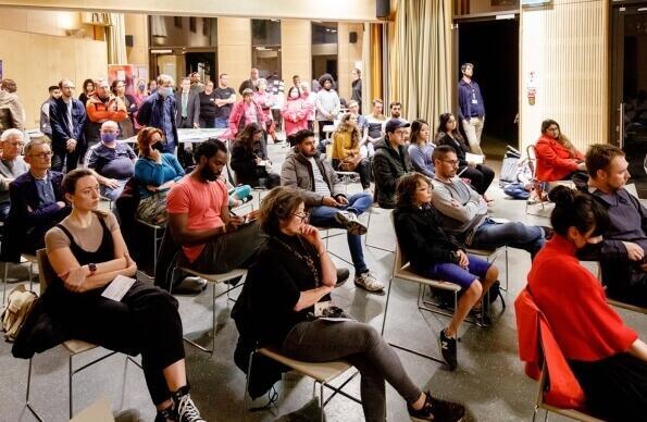 A crowd of attendees at a community get together 