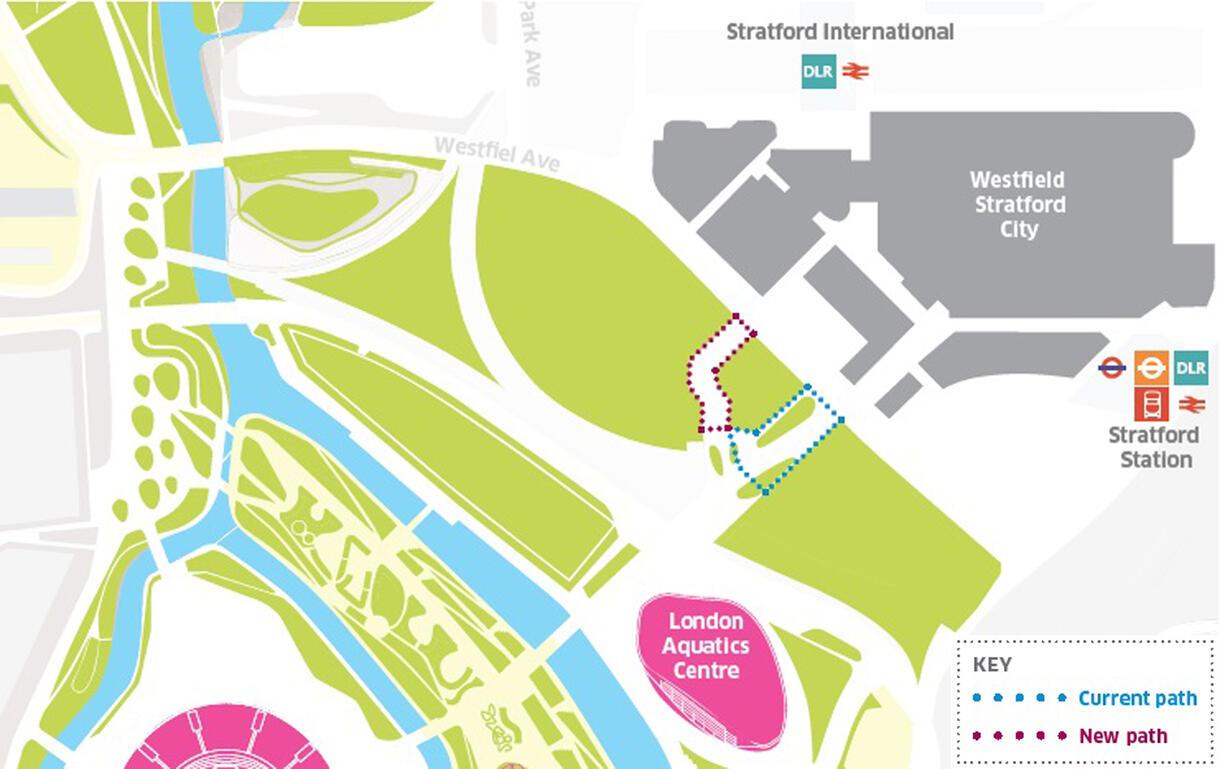 Changes to the Park entrance from Westfield Shopping Centre