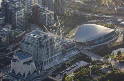 Construction at East Bank on Stratford Waterfront