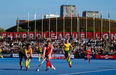 A game of hockey is played