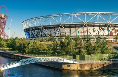 Beautfiul shot of the Stadium and ArcelorMittal Orbit