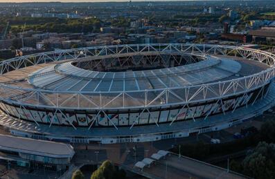 The external of London Stadium from above 