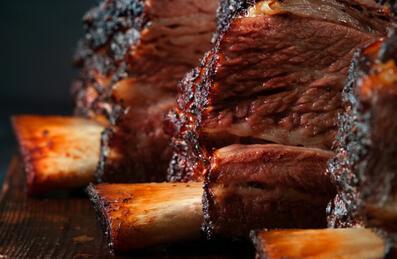 Three smoked beef ribs