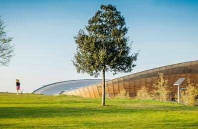 Lovely green landscape shot with the VeloPark in the background