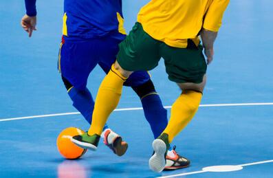 Two players of indoor futsal