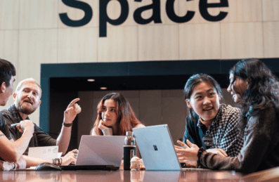 A group of students at UCL East