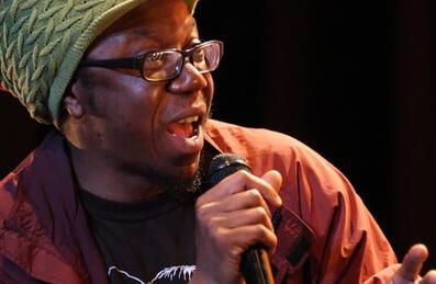 Jonzi D from Breakin' Convention performing a poem