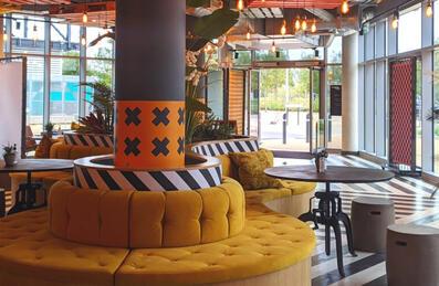 Industrial interior of Clarnico Club