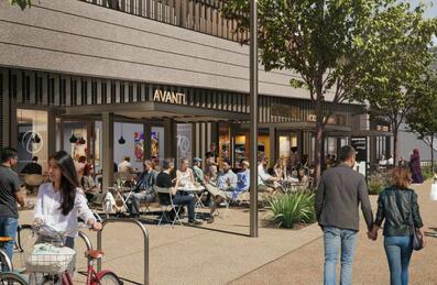 A CGI image of what East Bank F&B units will look like