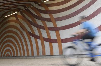 Some cycles past artwork on the wall